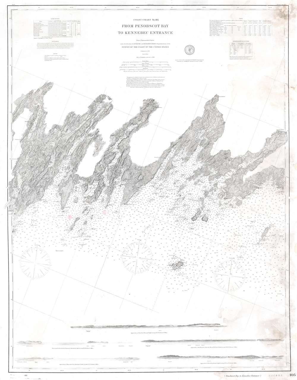 Coast Chart No. 105 From Penobscot Bay to Kennebec Entrance. - Main View