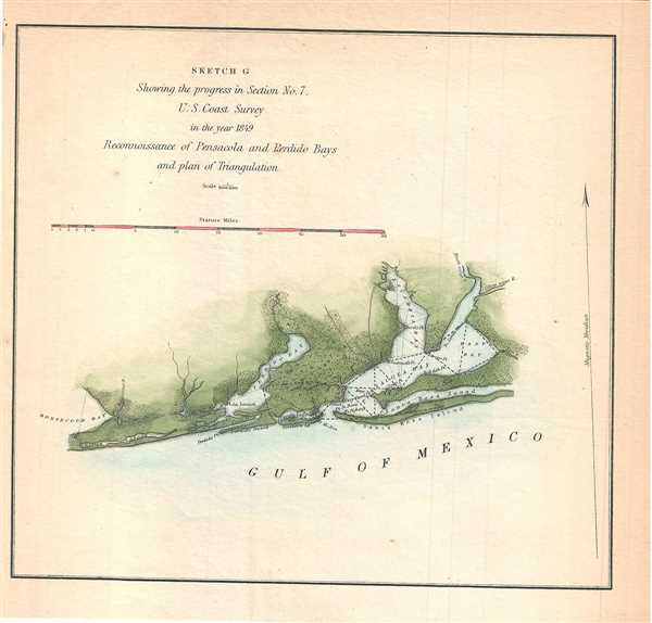Sketch G Showing the Progress of the Survey in Section No. 7. Showing Pensacola and Perdido Bays - Main View