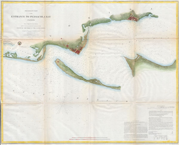 Preliminary Chart of the Entrance to Pensacola Bay, Florida. - Main View