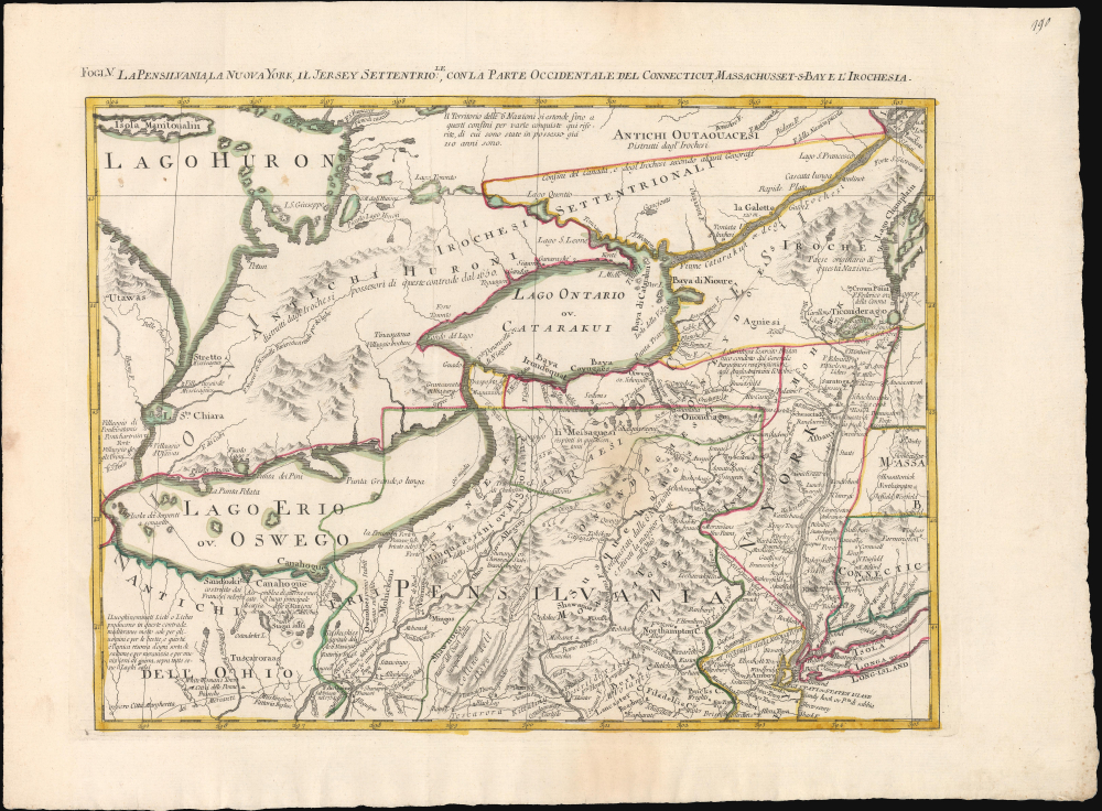 1778 Zatta Map of New York, Pennsylvania, and the Eastern Great Lakes