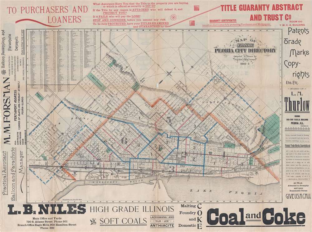 Map of Franks' Peoria City Directory. - Main View