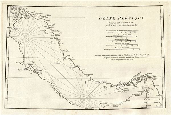 Golfe Persique dresse en 1758 et publie en 76, par le Sr. d'Anville, Prem. Geogr. du Roi. - Main View