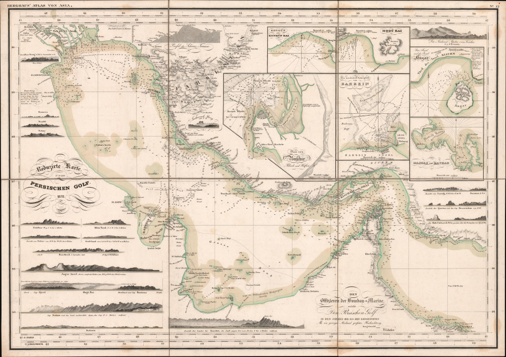 1832 Berghaus 'Atlas von Asia' Map of the Persian Gulf