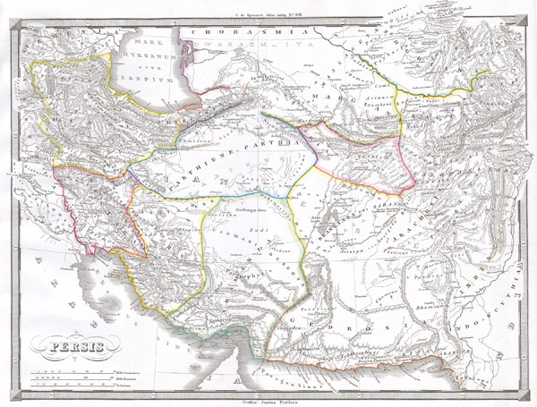 Map of Persia (Iran, Iraw, Kuwait). - Main View
