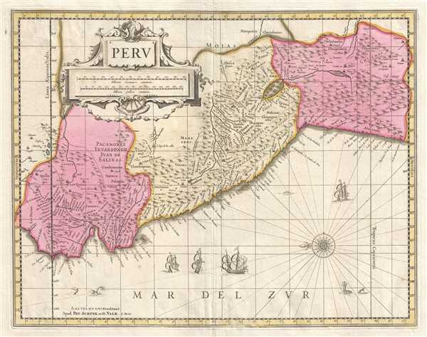 1700 Schenk and Valk Map of Peru