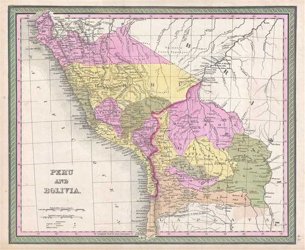 1849 Mitchell Map of Peru and Bolivia