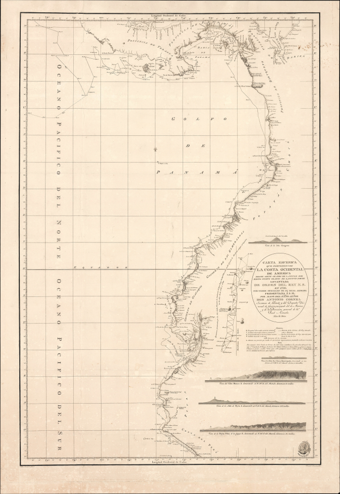 1800 Desposito Hidrgrafico Chart of the Coast of Peru and Southern Panama
