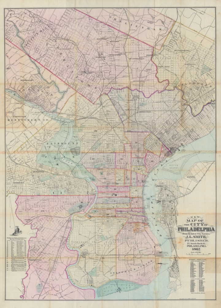 New map of the city of Philadelphia : from the latest city surveys. - Main View