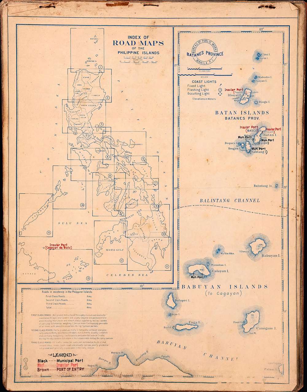Official Road Map of the Philippine Islands: with Ports Indicated. - Alternate View 1