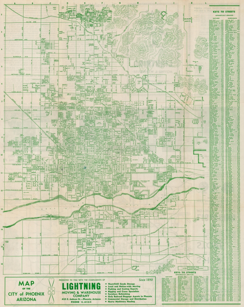 Map of the City of Phoenix Arizona. - Main View
