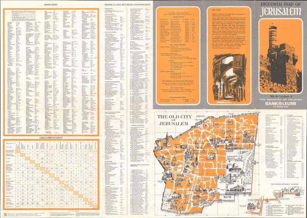 Pictorial Map of Jerusalem. - Alternate View 1