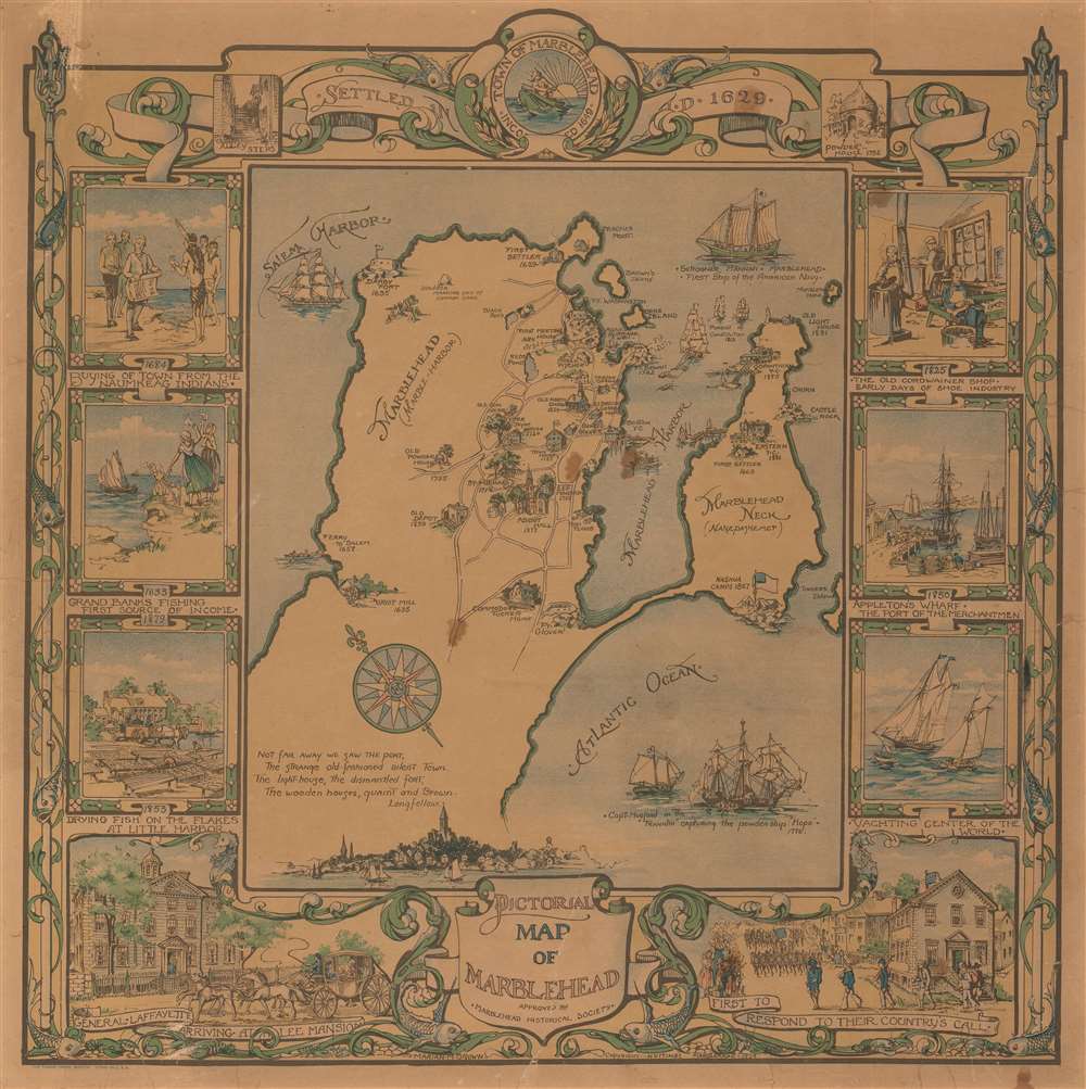Pictorial Map of Marblehead. - Main View