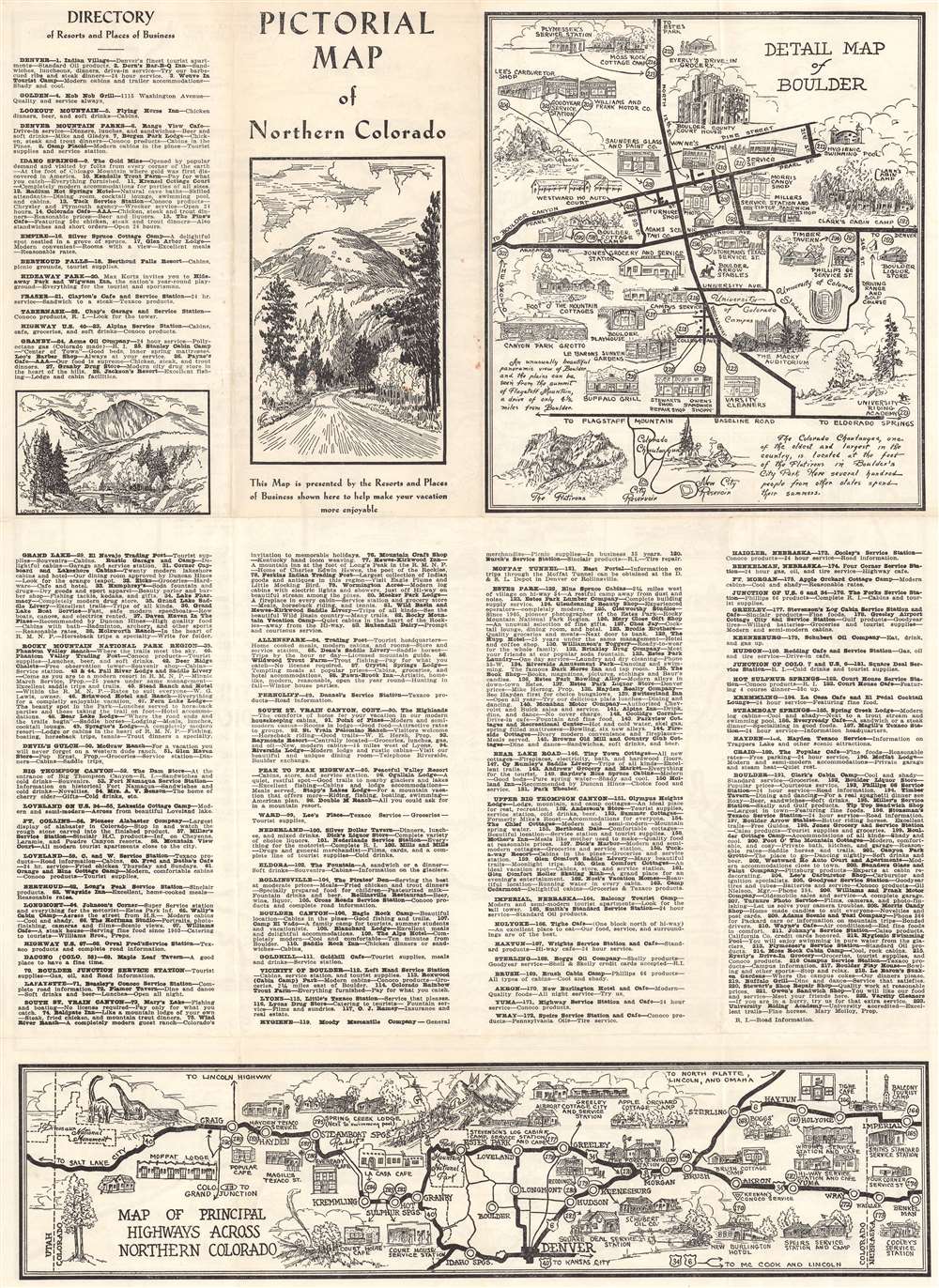 Pictorial Map of the Rocky Mountain National Park Area and Northern Colorado. - Alternate View 1