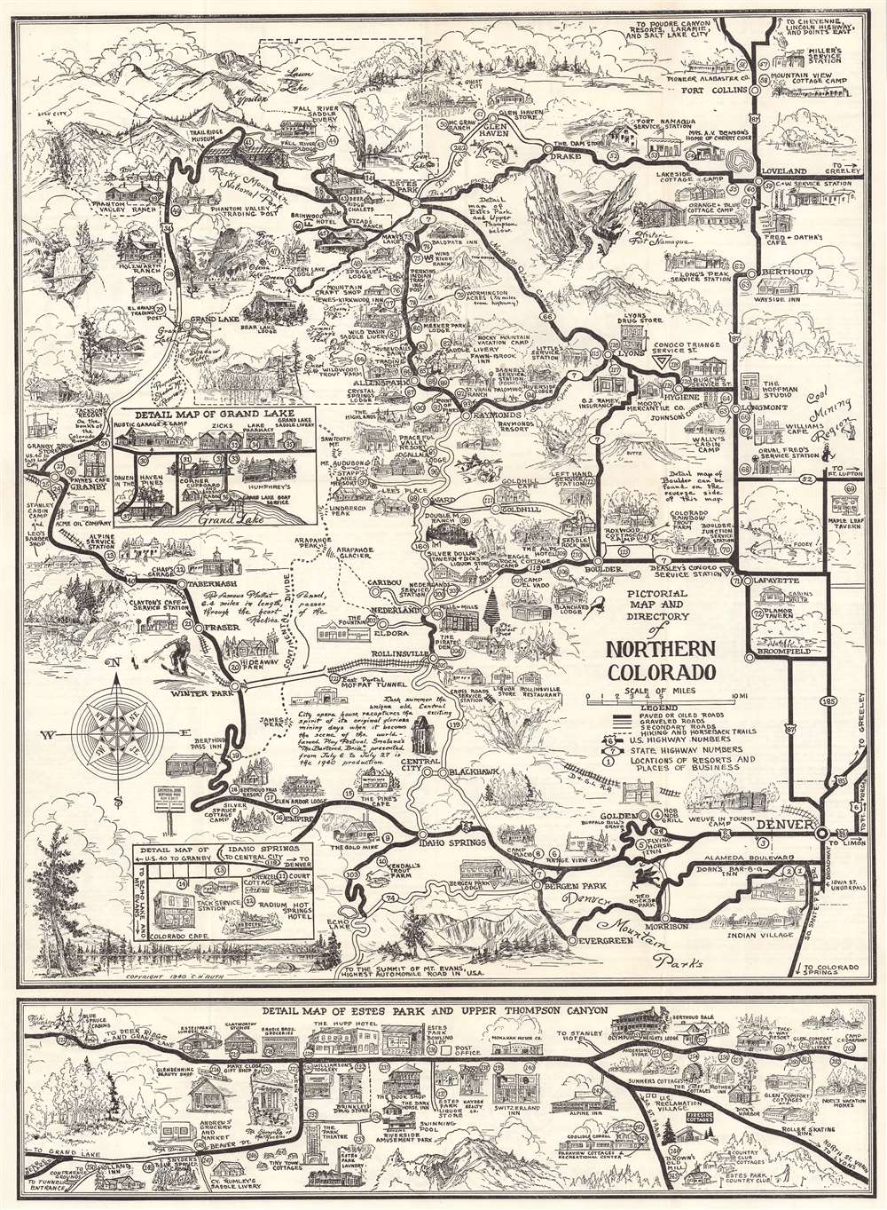 Pictorial Map of the Rocky Mountain National Park Area and Northern Colorado. - Main View