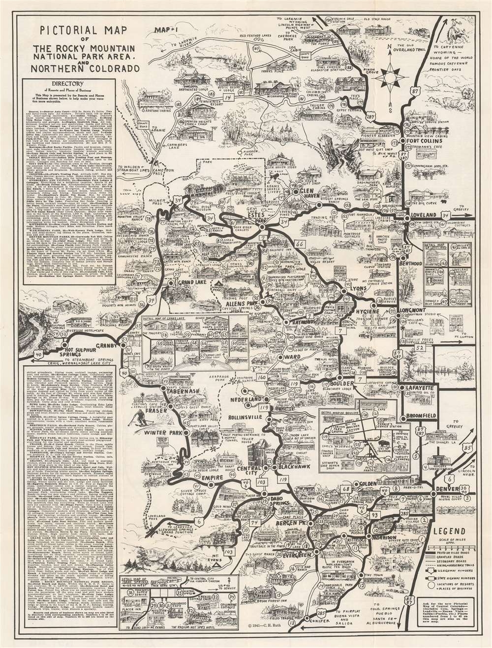 Pictorial Map of the Rocky Mountain National Park Area and Northern Colorado. - Main View