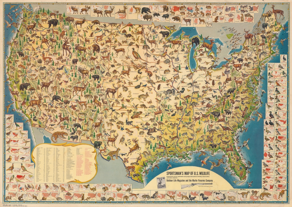 Sportsman's Map of U.S. Wildlife. - Main View
