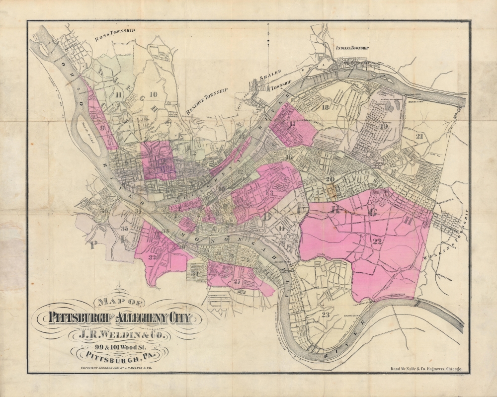 Map of Pittsburgh and Allegheny City. - Main View