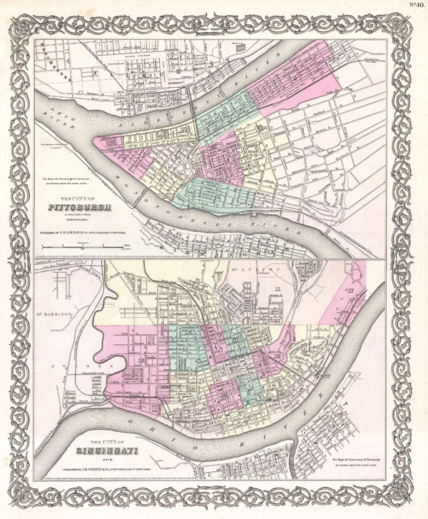 The City of Pittsburgh, Pennsylvania.  The City of Cincinnati, Ohio. - Main View