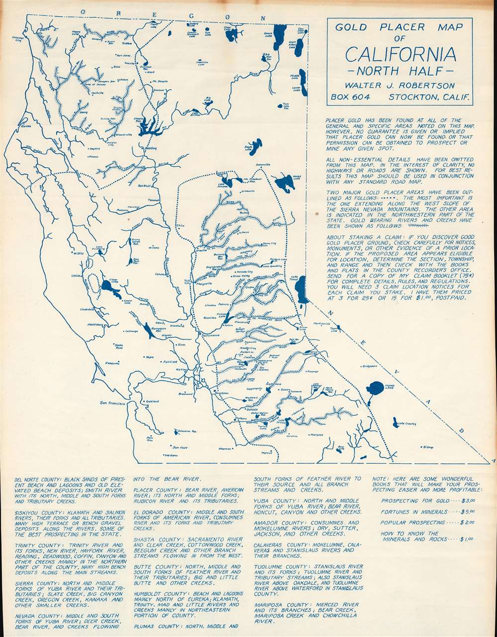 Gold Placer Map of California - North Half. - Main View