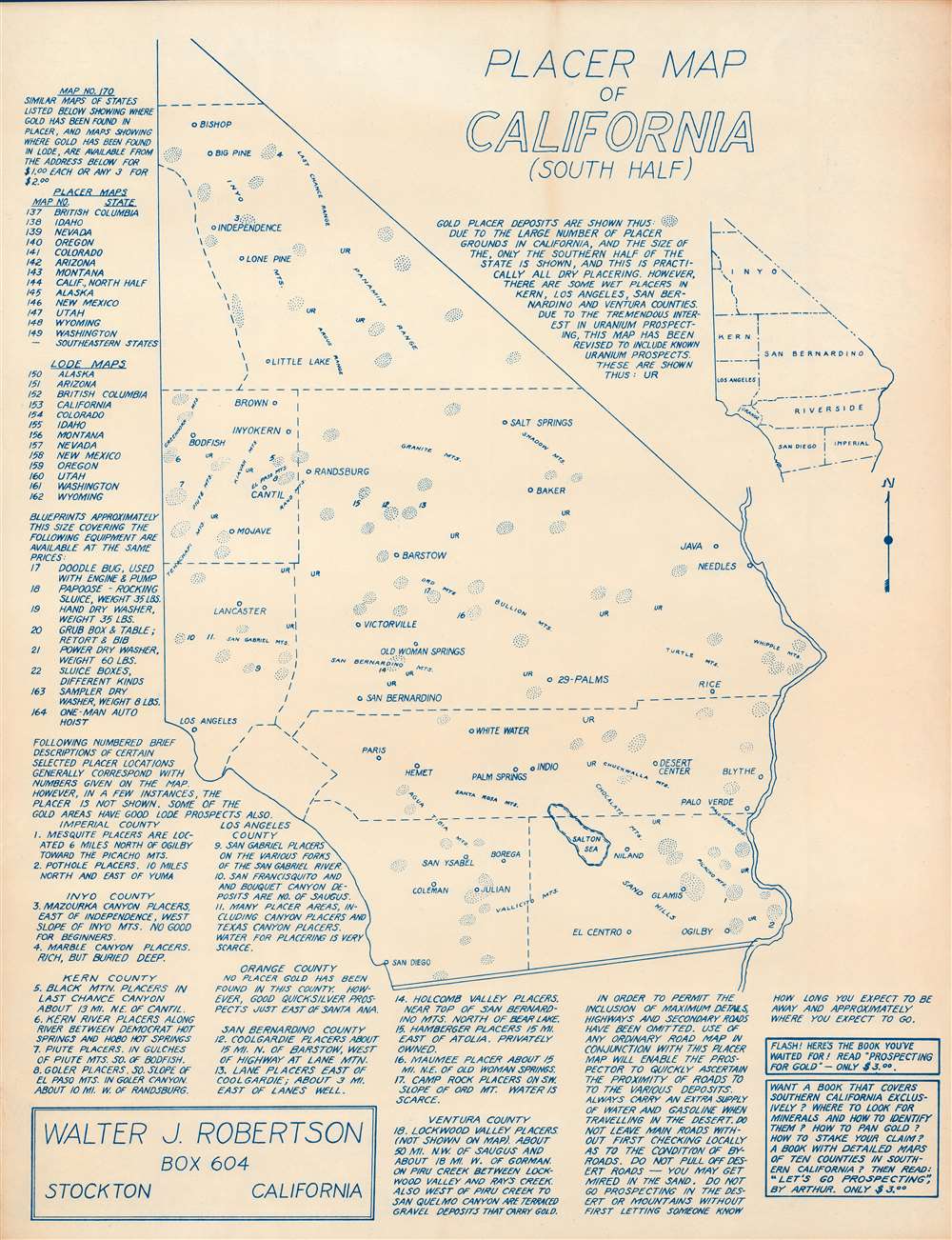 Placer Map of California (South Half). - Main View
