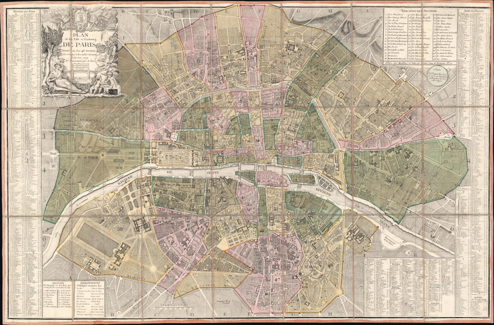 Plan de la Ville et Faubourg de Paris Divisé en ses 48 Sections Decreté par l'Assemblée Nationale le 22 Juin 1790 et Sanctionné par le Roi. - Main View