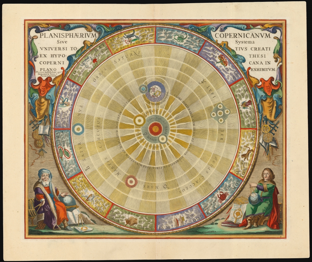 1708 Cellarius / Valk and Schenk Celestial Map according to Copernicus