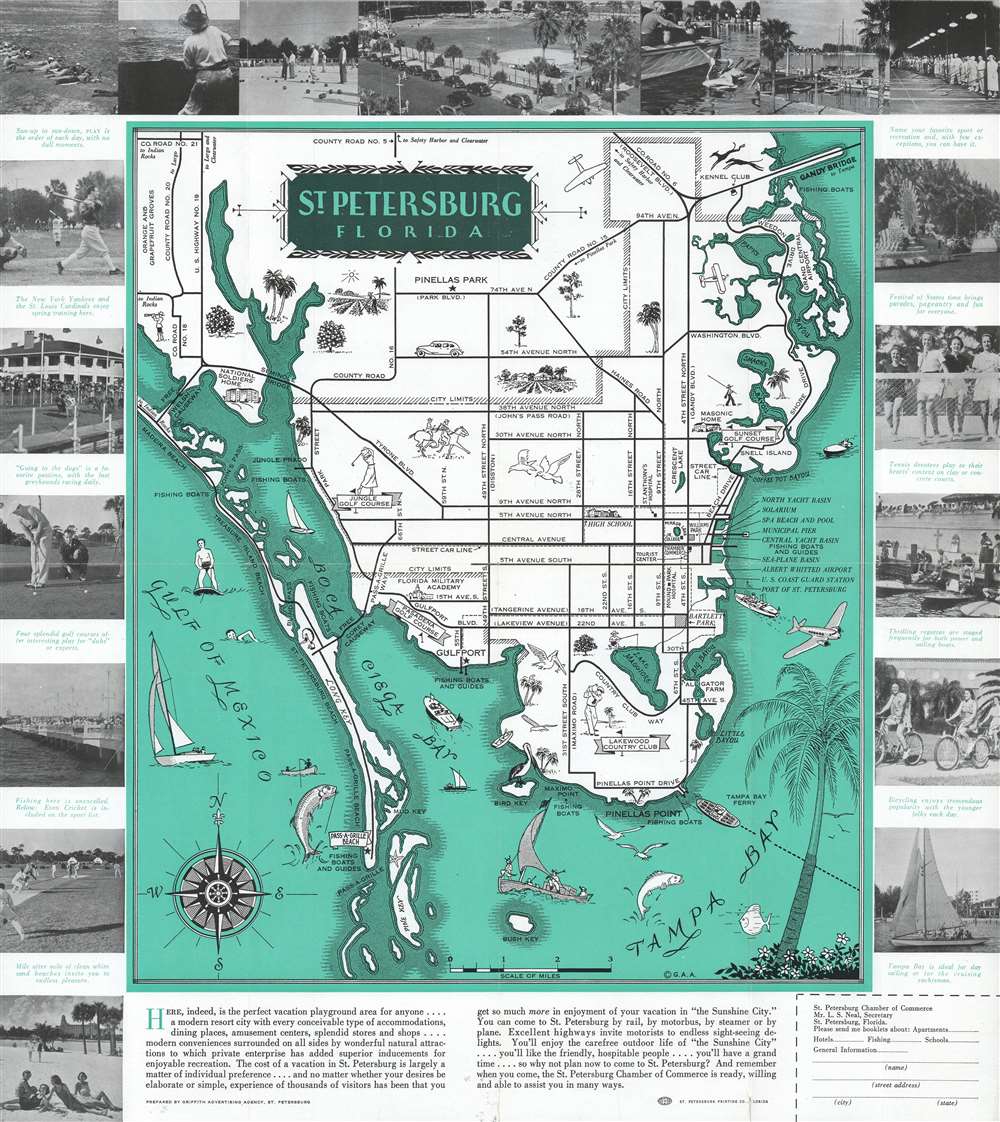 Pleasure Map of St. Petersburg Florida. - Main View