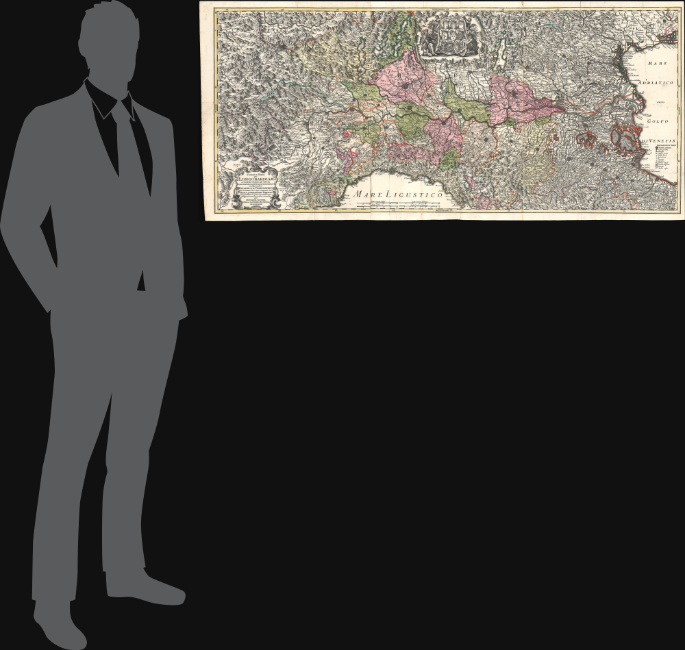 Cursus Padi per Longobardiam a Fonte usque a ostia cum fluminibus que in illum se exonerant et adjacentibus Ducatibus ac Principatibus quos interluit et qui confinis sunt, Tribus Combinandis tabellis... - Alternate View 1