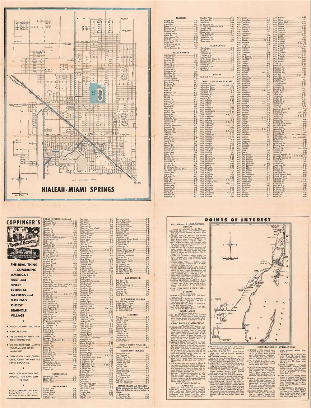 Miami Beach and Islands. / Coral Gables and South Miami. / Hialeah - Miami Springs. / Miami and El Portal. / North Dade County. / Greater Miami - Corporate Community Limits. - Alternate View 4