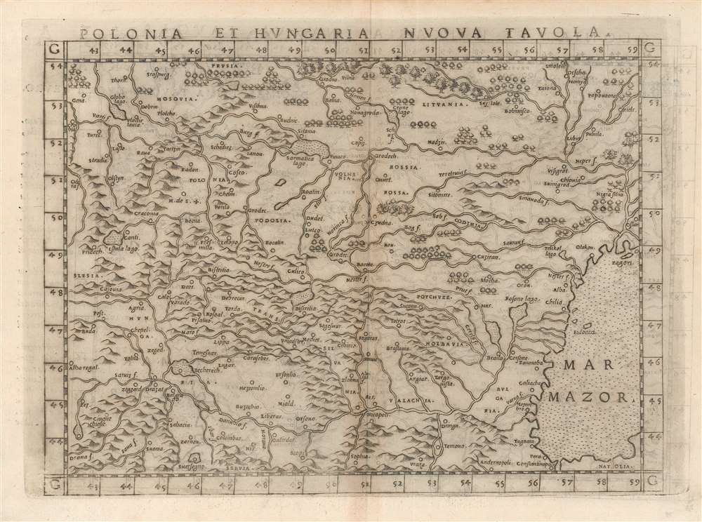 Paris France, antique woodcut map by Sebastian Münster 1561