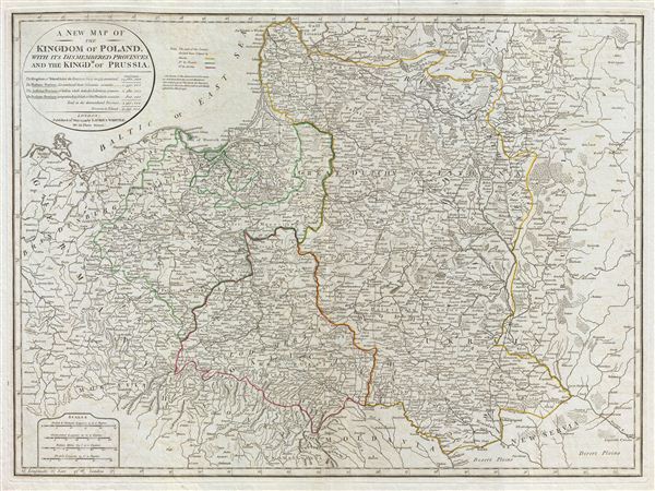 A New Map of the Kingdom of Poland, with its dismembered provinces and the Kingdm. of Prussia. - Main View