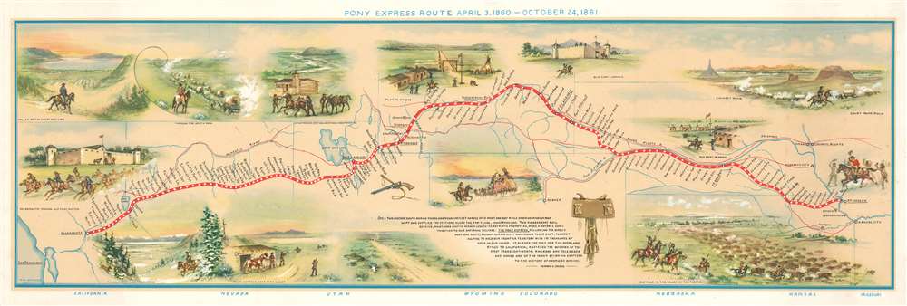 Pony Express Route April 3, 1860 - October 24, 1861. - Main View