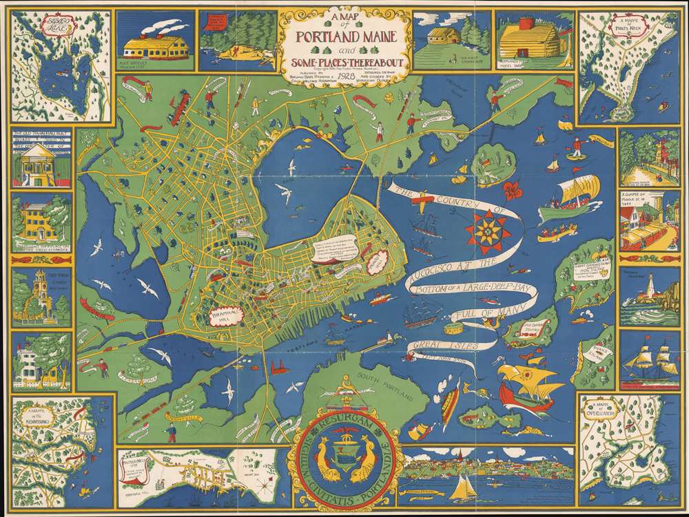 A Map of Portland Maine and Some Places Thereabout. - Main View