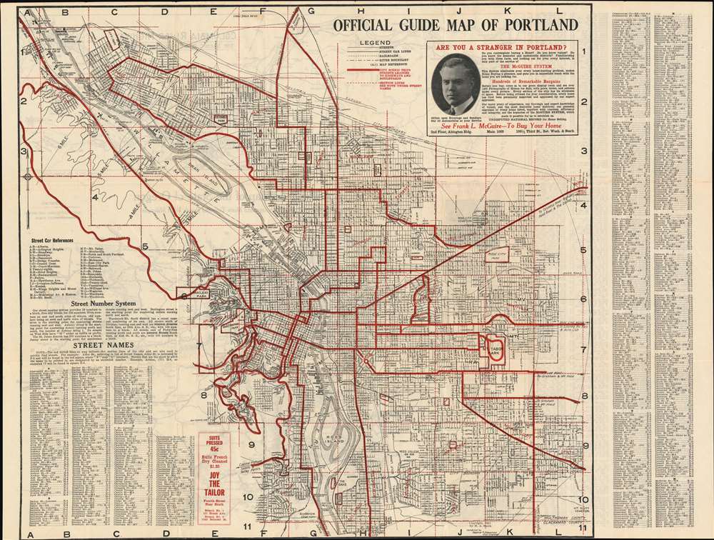 Official Guide Map of Portland. - Main View