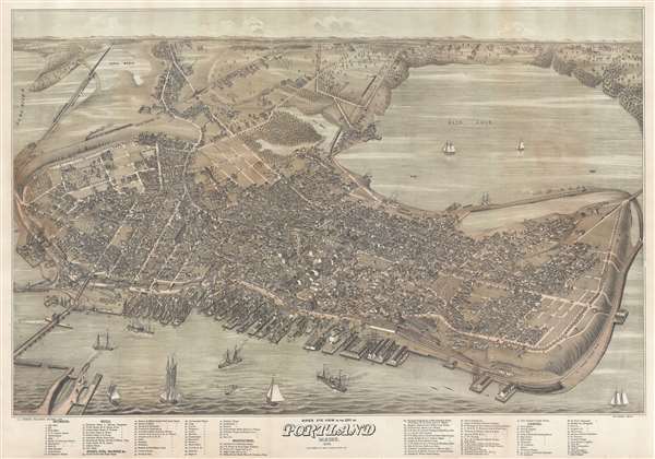 Bird's Eye View of the City of Portland Maine, 1876. - Main View