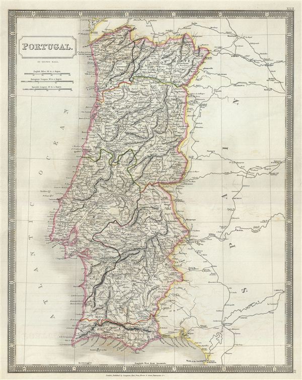 1835 Hall Map of Portugal