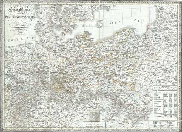 1828 Weiland Map of Prussia