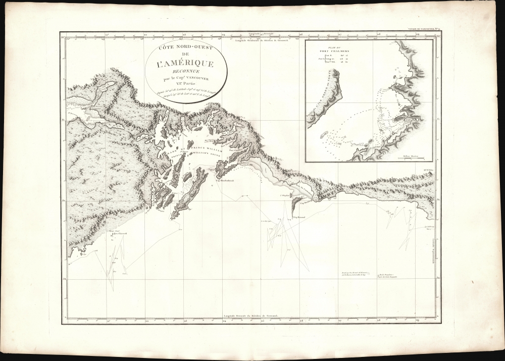 1799 Vancouver Map of Prince William Sound, Alaska, and Environs