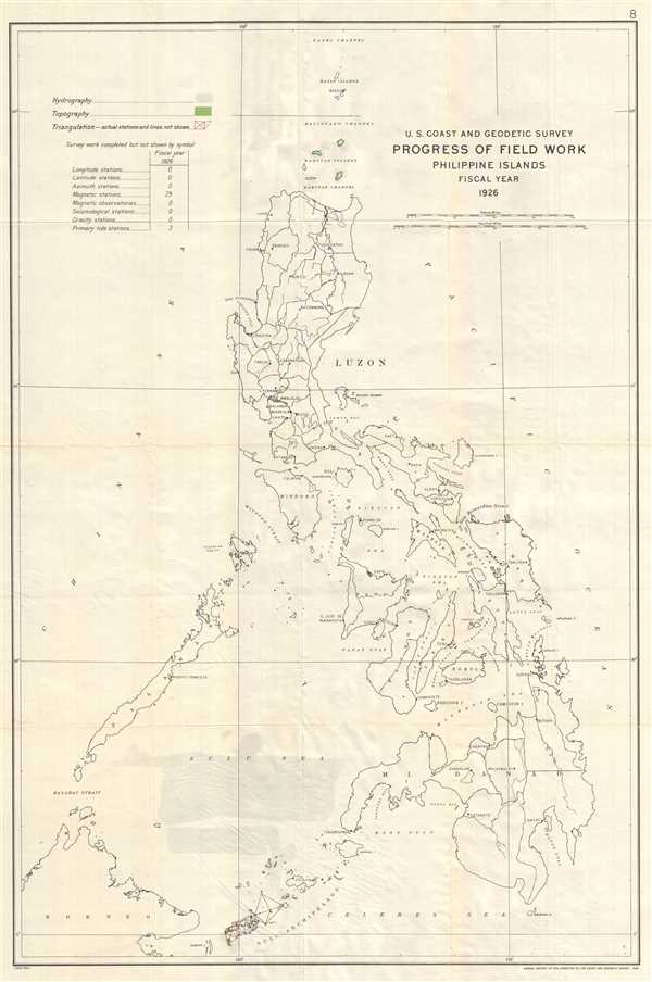 Coast And Geodetic Survey Maps U.s. Coast And Geodetic Survey Progress Of Field Work Philippine Islands  Fiscal Year 1926.: Geographicus Rare Antique Maps