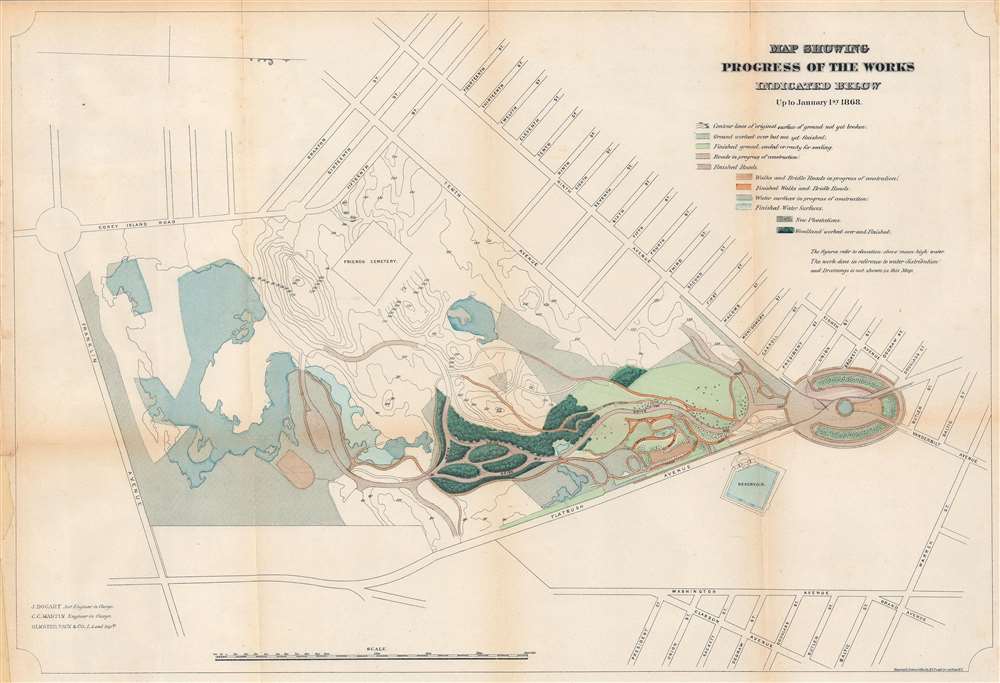 Map Showing Progress of the Works Indicated Below. Up to January 1st, 1868. - Main View