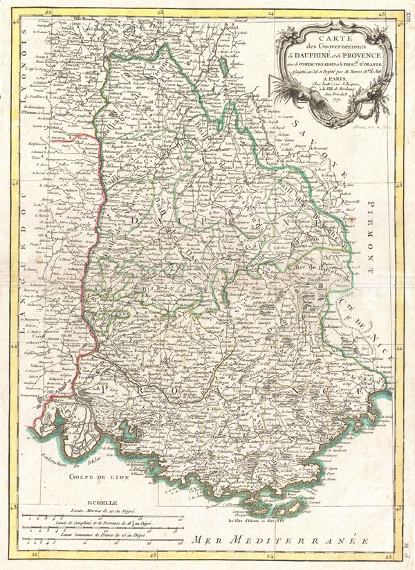 Carte des Gouvernements de Dauphine et de Provence avec le Comtat Venaissin et la Princte. D'Orange. - Main View