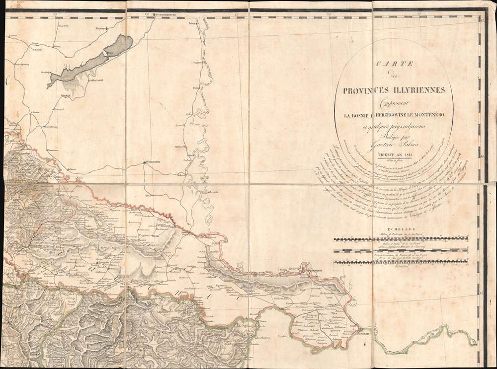 Carte des Provinces Illyriennes Comprenant La Bosnie L'Herzegovine le Monténéro et quelques pays adjacens. - Alternate View 3