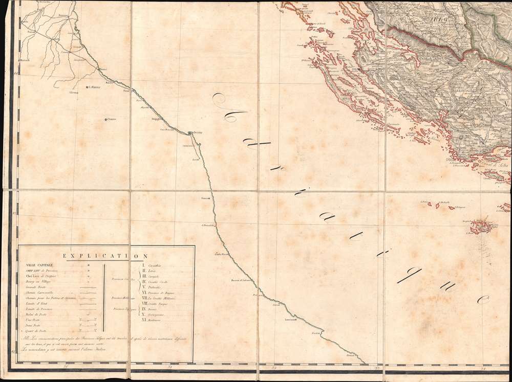 Carte des Provinces Illyriennes Comprenant La Bosnie L'Herzegovine le Monténéro et quelques pays adjacens. - Alternate View 5