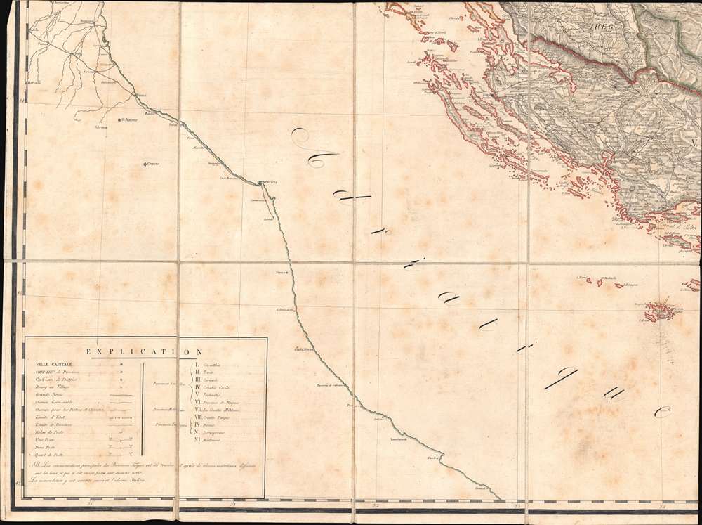 Carte des Provinces Illyriennes Comprenant La Bosnie L'Herzegovine le Monténéro et quelques pays adjacens. - Alternate View 5