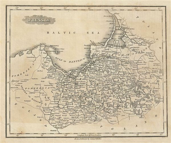 1828 Malte-Brun Map of Prussia or Northern Germany