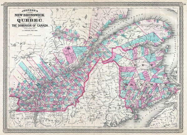 Johnson's New Brunswick and Quebec, The Dominion of Canada. - Main View