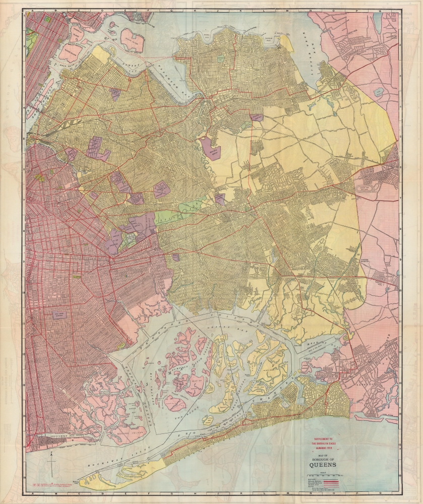 Map of Borough of Queens / Map of Nassau and Suffolk Counties / Map of Boroughs of Manhattan and Bronx. - Main View