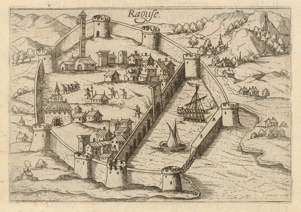 1615 Henri de Beauvau Bird's Eye View of Ragusa (Dubrovnik, Croatia)