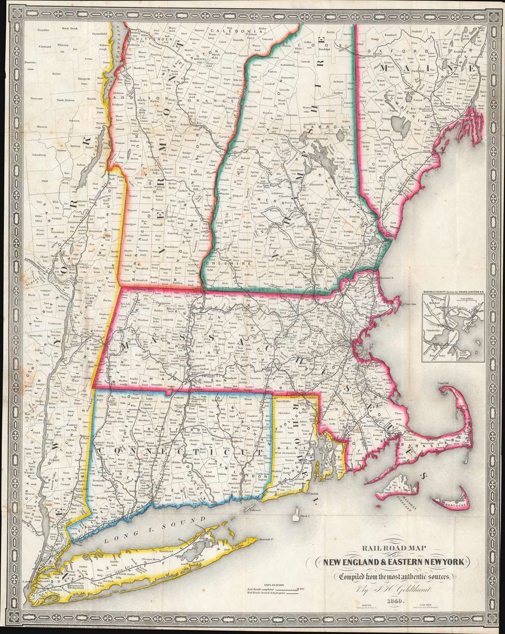 Railroad Map of New England and Eastern New York. - Main View