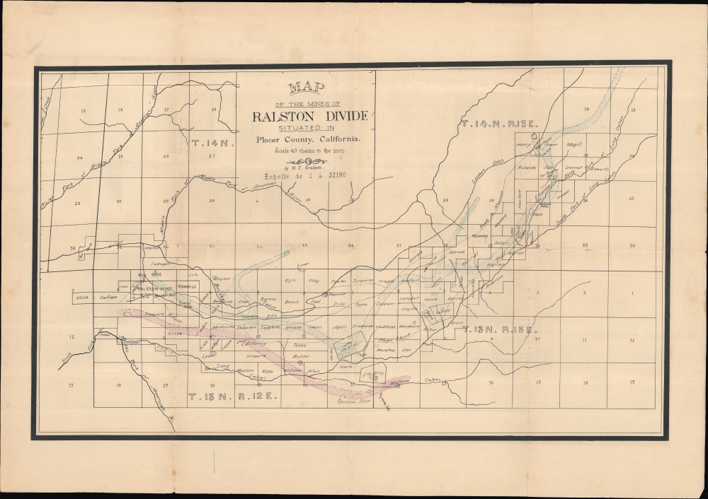 Map of the Mines of Ralston Divide situated in in Placer County, California. - Main View